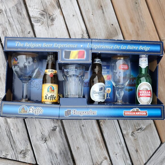 RARE The Belgian Beer Experience Gift Set BNIP with Bottles STELLA ARTOIS LEFFE - Picture 1 of 12